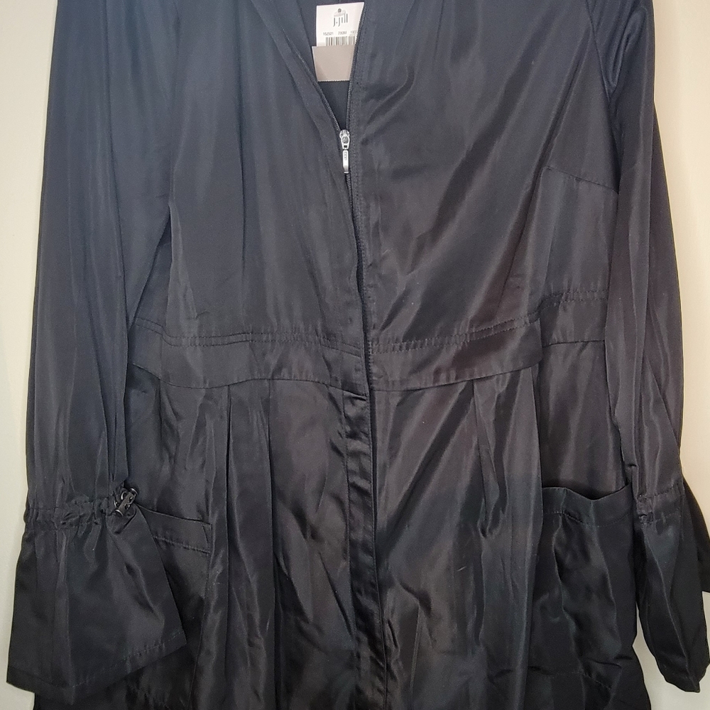 NWT J.Jill Women's Black Raincoat / Windbreaker